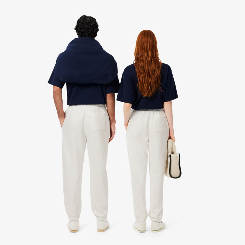 Pantalon de survêtement Lacoste – Blanc – en molleton Unisexe