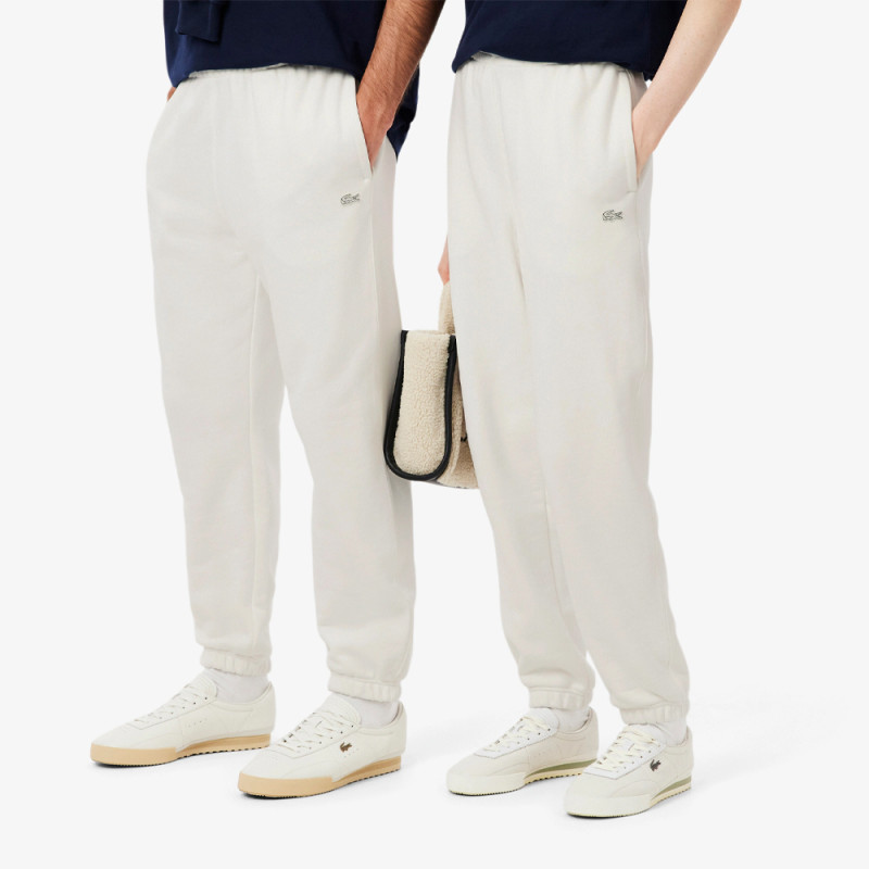 Pantalon de survêtement Lacoste – Blanc – en molleton Unisexe