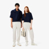 Pantalon de survêtement Lacoste – Blanc – en molleton Unisexe