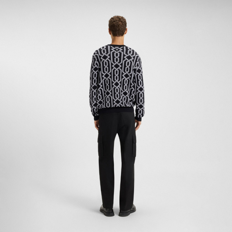 Pull HUGO SOUVAWN Noir & Blanc | Chez DM'Sports