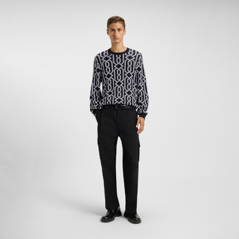 Pull HUGO SOUVAWN Noir & Blanc | Chez DM'Sports