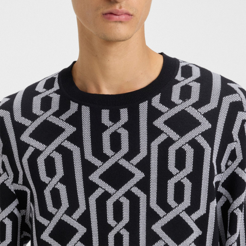 Pull HUGO SOUVAWN Noir & Blanc | Chez DM'Sports