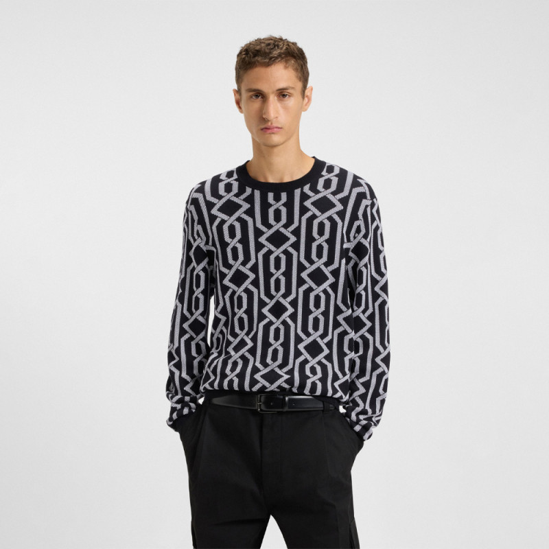 Pull HUGO SOUVAWN Noir & Blanc | Chez DM'Sports