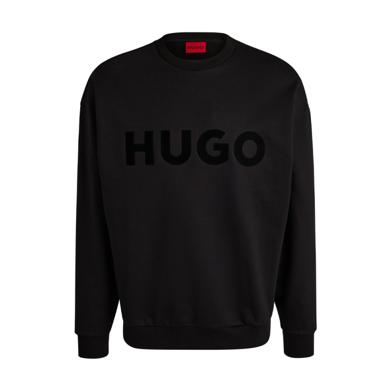 Sweatshirt Hugo DINEX Noir – Confort moderne et logo subtil ton sur ton