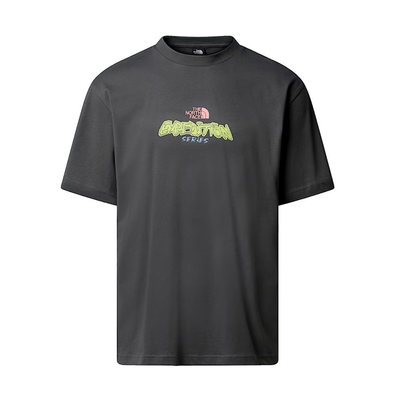 T-shirt Oversize The North Face Expedition Celebration – Gris Anthracite– Coton Confort & Graphismes Avant/Arrière