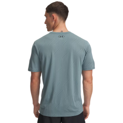 T-shirt Under Armour UA Tech™ Vent Jacquard – Bleu Jasper/Noir – Respirant, Léger & Anti-Odeur