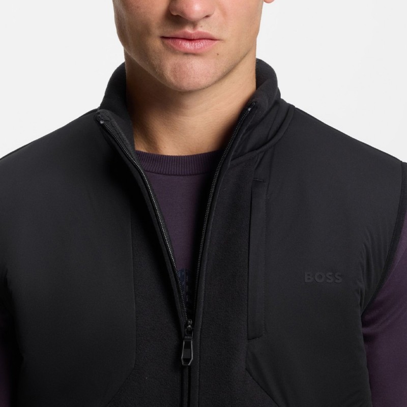 Gilet coupe décontractée avec polaire sherpa SW_Hole19 Sveedy BOSS Noir