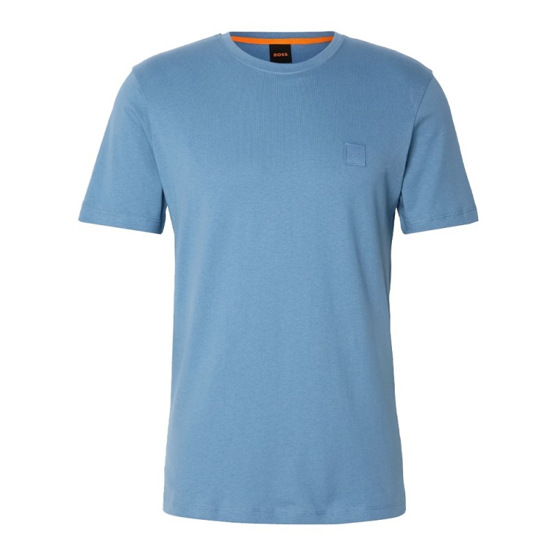 T-shirt en jersey de coton avec patch logoTALES Boss Bleu