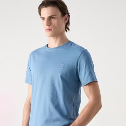 T-shirt en jersey de coton avec patch logoTALES Boss Bleu