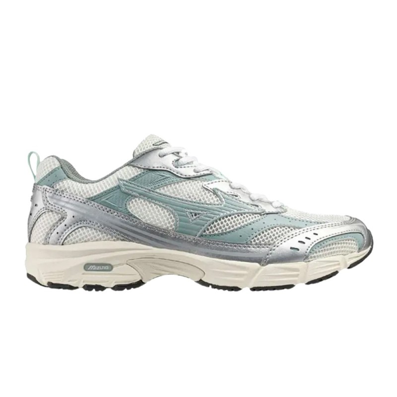 Baskets Mizuno MXR Sport – Blanc / Gris Ardoise / Brume Portuaire – Rétro Running des Années 2000