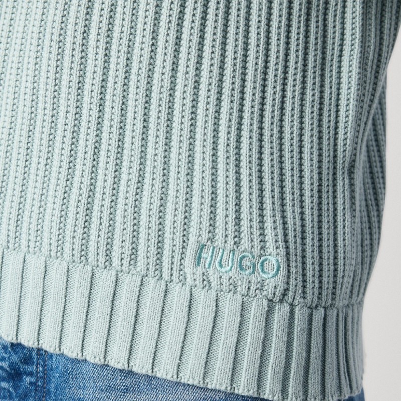 Pull Hugo SRIBBEN_1 Vert – Simplicité raffinée et confort maîtrisé