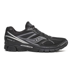 Baskets Saucony ProGrid Guide 7 Black/Silver – Amorti dynamique et stabilité pour vos runs