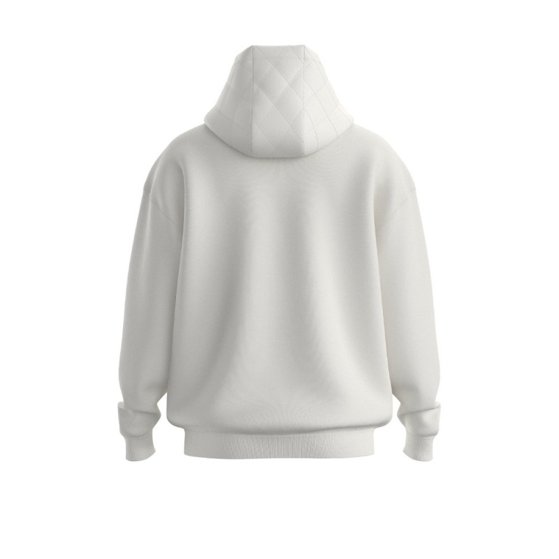 Sweat à capuche Hugo DILVANO – Blanc – Logo estampé à la cire & coupe relax