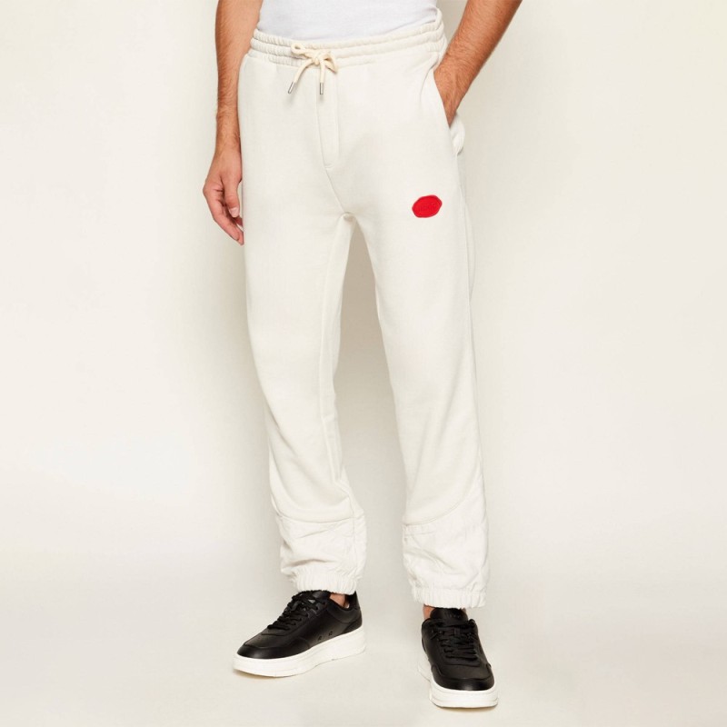 Bas de survêtement Dilvanos HUGO en coton mélangé avec logo estampé à la cire blanc