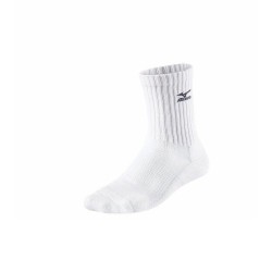 Chaussettes Mizuno Volleyball Medium – Blanc/Marine – Confort & Respirabilité