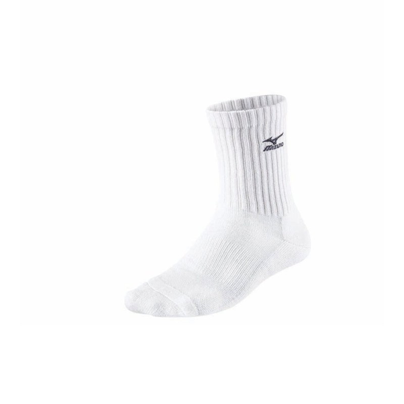 Chaussettes Mizuno Volleyball Medium – Blanc/Marine – Confort & Respirabilité