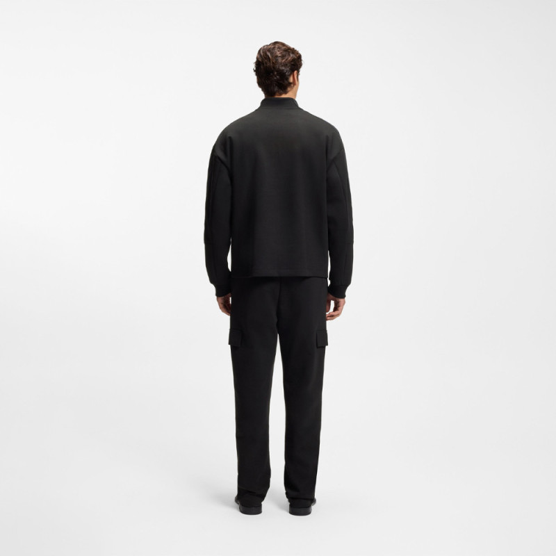 Sweat en coton mélangé avec bandes à motif géométrique Danovotop HUGO noir