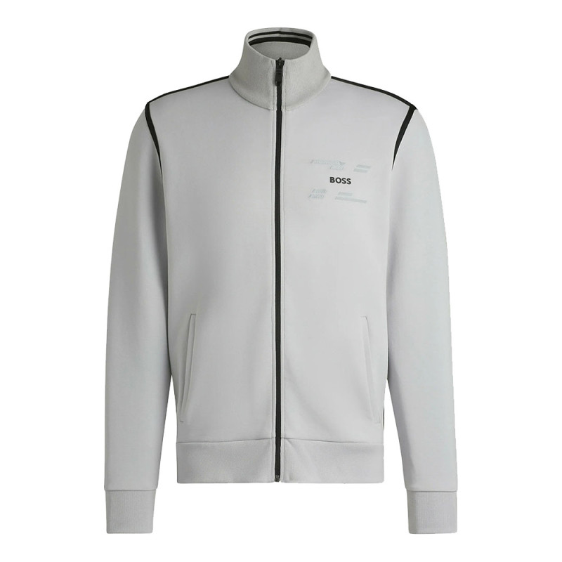 Sweat Zippé BOSS Skaz Tape – Gris Clair – Homme
