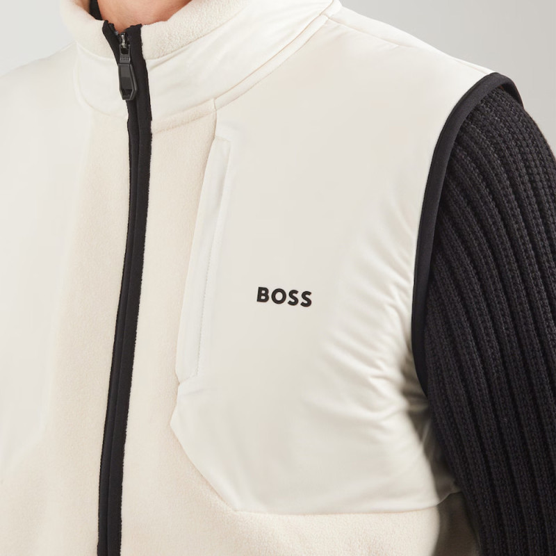 Gilet coupe décontractée avec polaire sherpa SW_Hole19 Sveedy BOSS blanc
