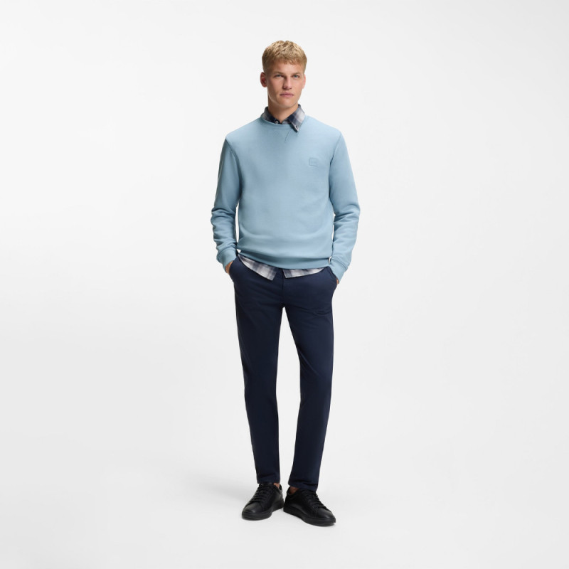 Sweat en molleton de coton avec patch logoté Westart BOSS bleu