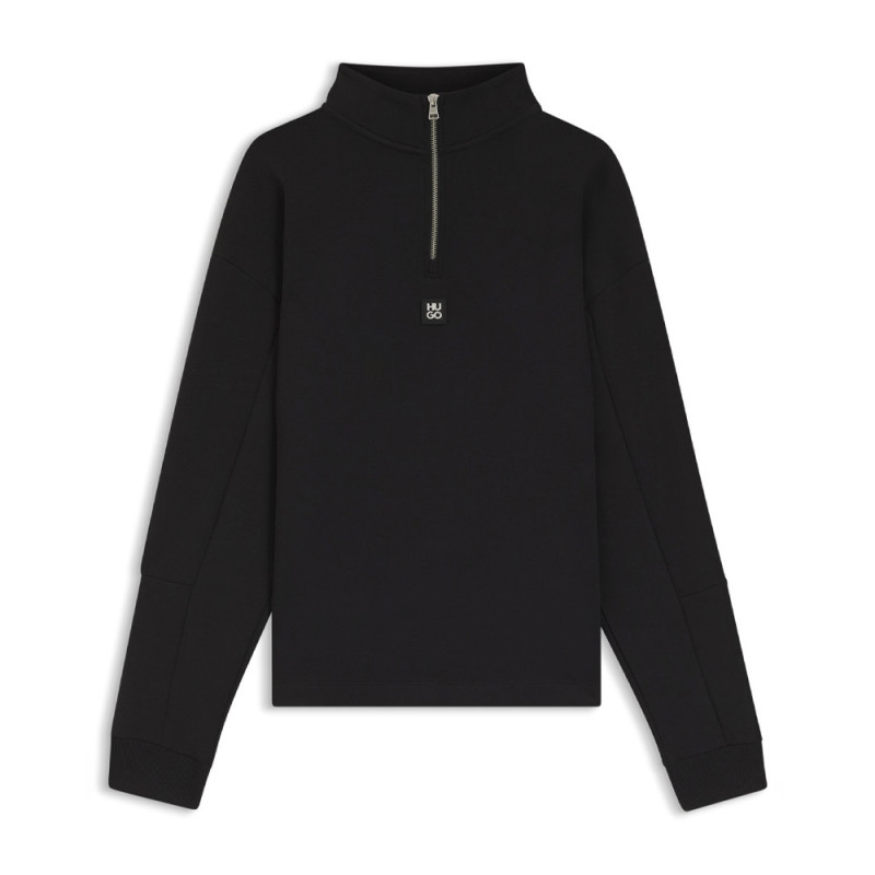 Sweat en coton mélangé avec bandes à motif géométrique Danovotop HUGO noir