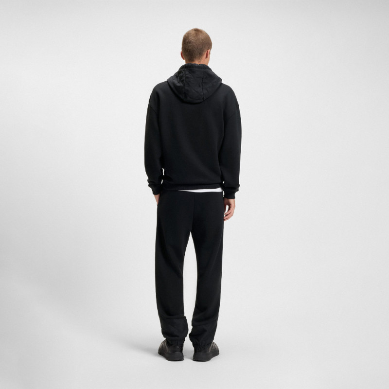 Sweat à capuche en coton mélangé avec logo estampé à la cire Dilvano HUGO noir