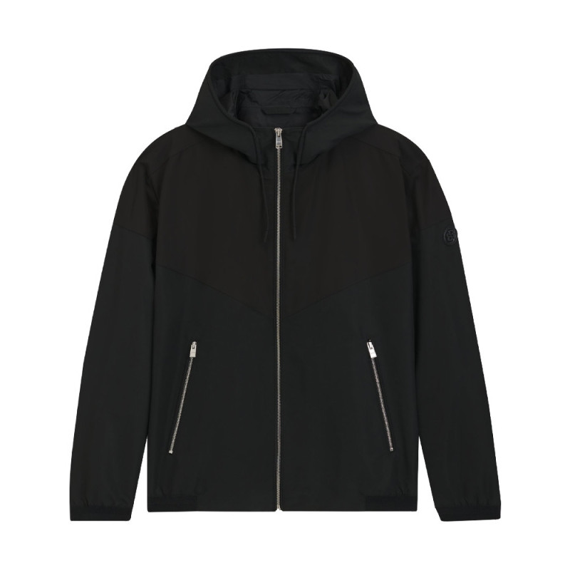 Veste à capuche en popeline microfibre déperlante H-Cireno4 BOSS noire