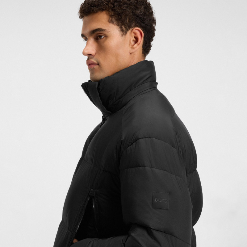 Doudoune Oversize en tissu ripstop froissé Orbok BOSS noire