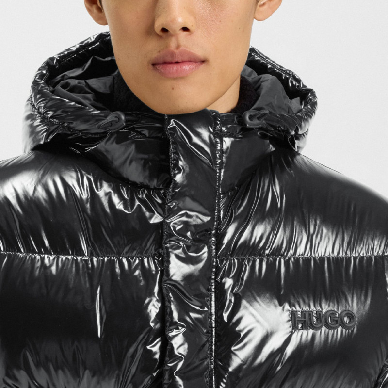 Doudoune déperlante en tissu brillant Baro2541 BOSS noire