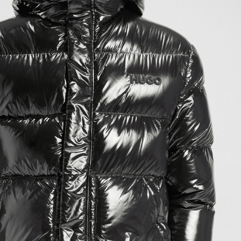 Doudoune déperlante en tissu brillant Baro2541 BOSS noire