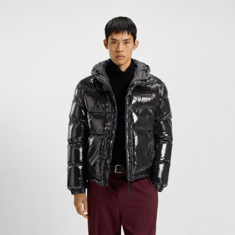 Doudoune déperlante en tissu brillant Baro2541 BOSS noire