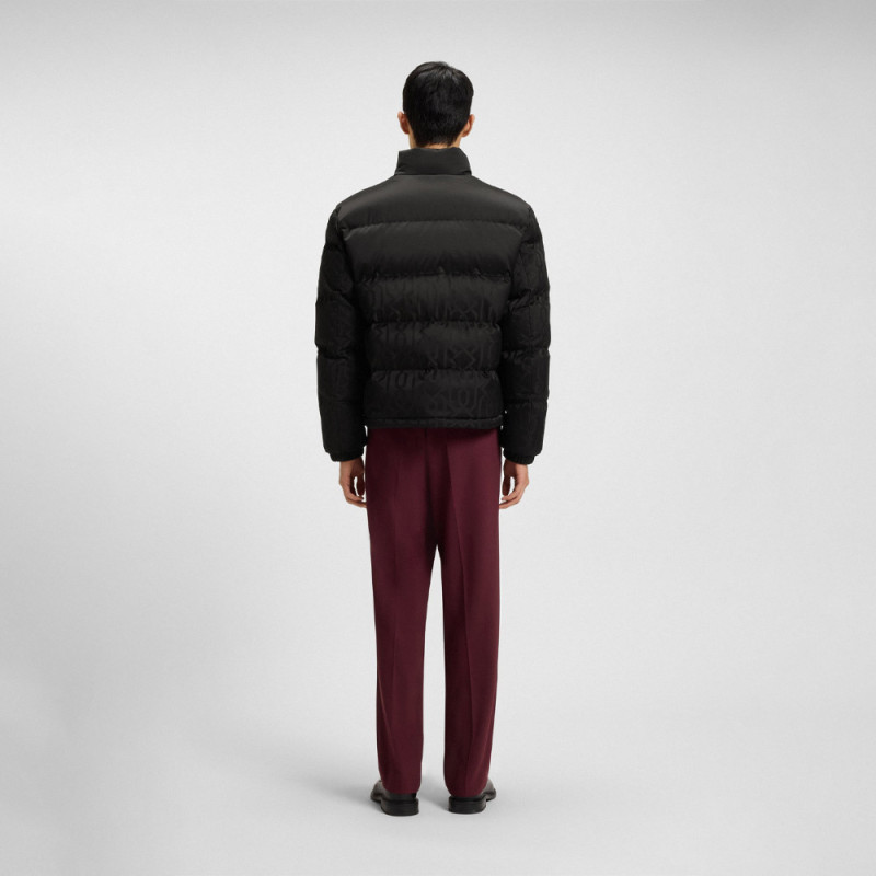 Veste HUGO Homme Déperlante Motif Jacquard Noire | Chez DM’Sports