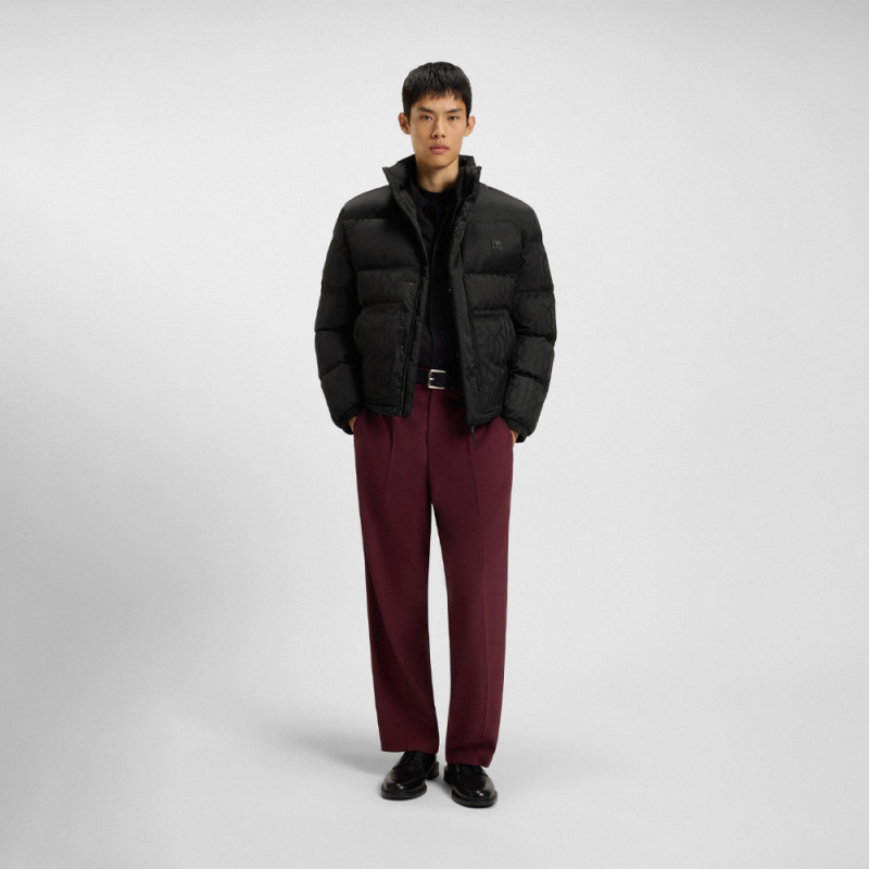 Veste HUGO Homme Déperlante Motif Jacquard Noire | Chez DM’Sports