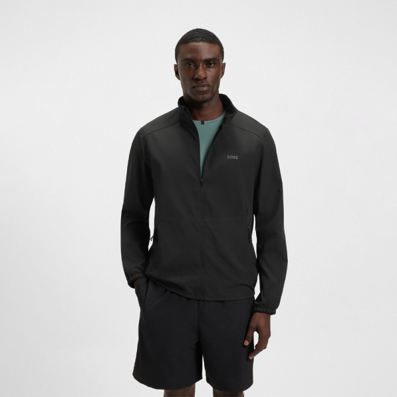 Veste de survêtement BOSS L_CRUISELITE FZ 1- Noir - déperlante zippée en tissu extensible