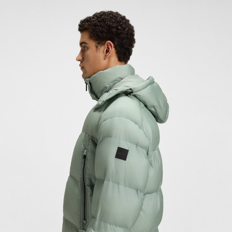 Doudoune Oversize en tissu ripstop froissé Orbok BOSS verte