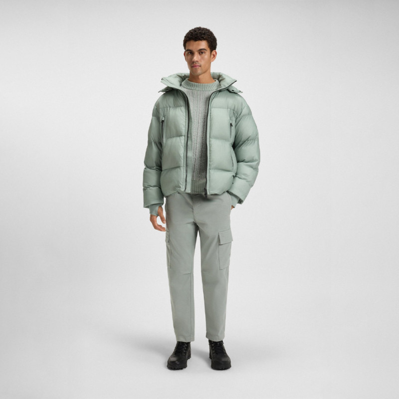 Doudoune Oversize en tissu ripstop froissé Orbok BOSS verte