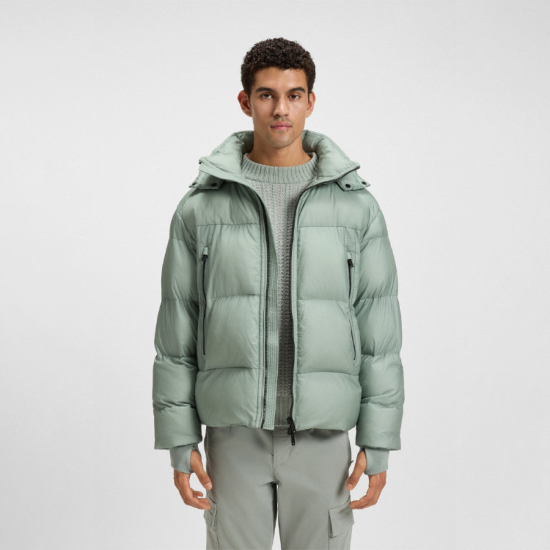 Doudoune Oversize en tissu ripstop froissé Orbok BOSS verte