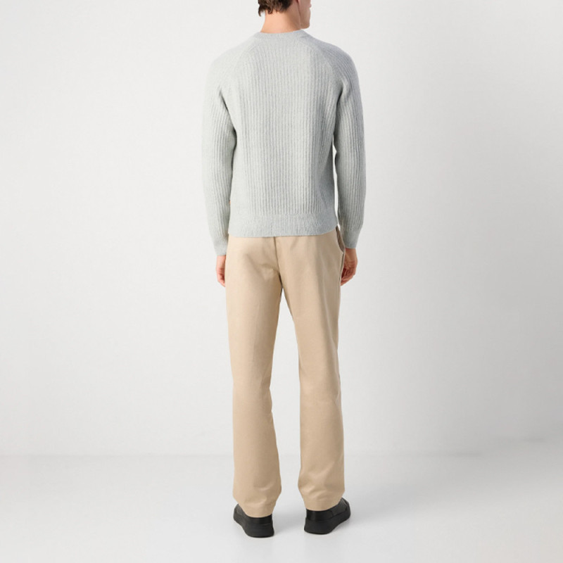 Pull Relaxed en maille côtelée Klacier BOSS vert