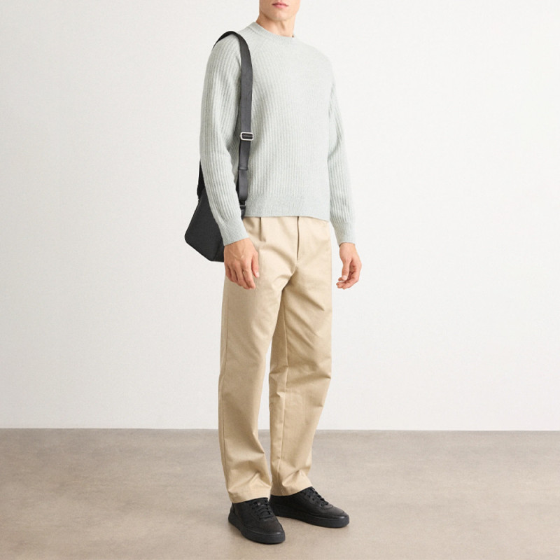 Pull Relaxed en maille côtelée Klacier BOSS vert