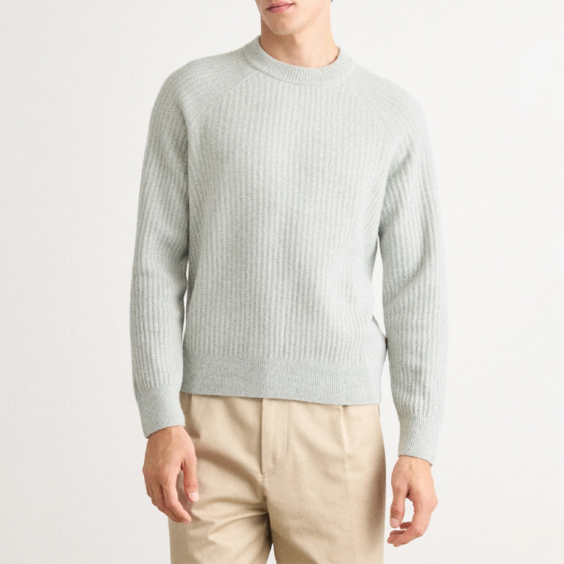 Pull Relaxed en maille côtelée Klacier BOSS vert