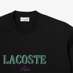 T-shirt loose fit jersey imprimé LACOSTE noir