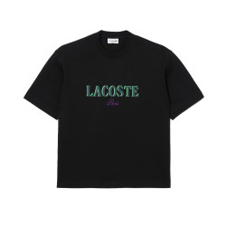 T-shirt loose fit jersey imprimé LACOSTE noir