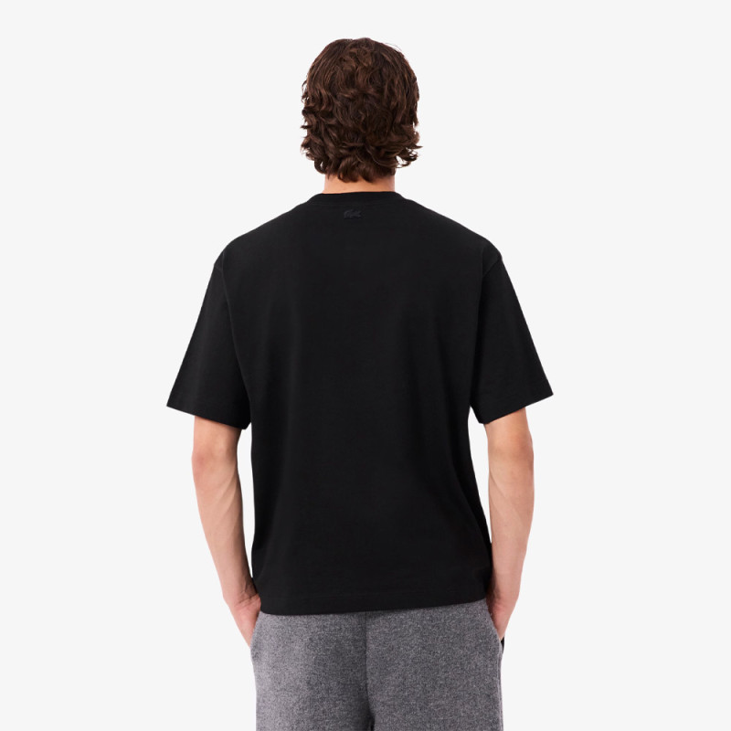 T-shirt loose fit jersey imprimé LACOSTE noir