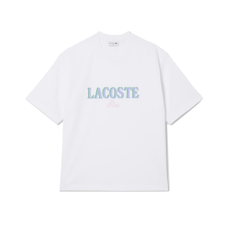 T-shirt loose fit jersey imprimé LACOSTE blanc