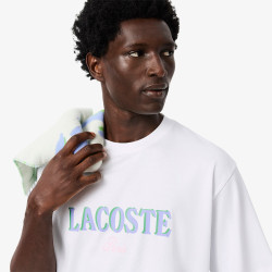 T-shirt loose fit jersey imprimé LACOSTE blanc