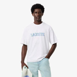 T-shirt loose fit jersey imprimé LACOSTE blanc