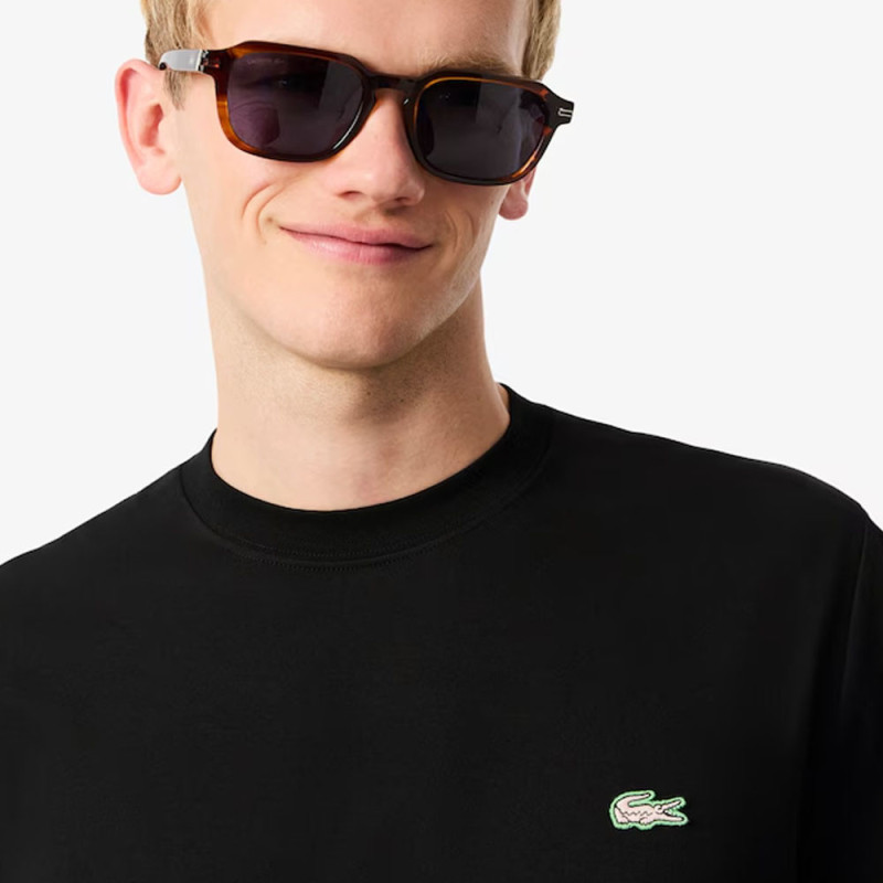 T-shirt  Lacoste -Noir - à manches courtes  avec  Imprimé