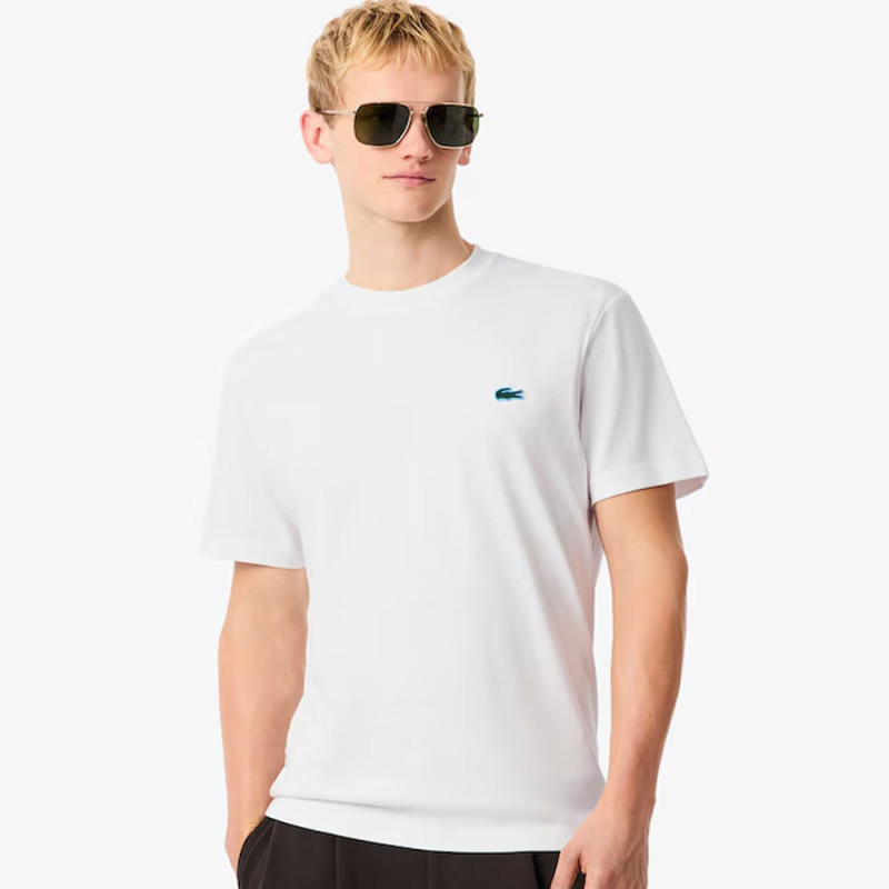 T-shirt  Lacoste -Blanc - à manches courtes  avec  Imprimé