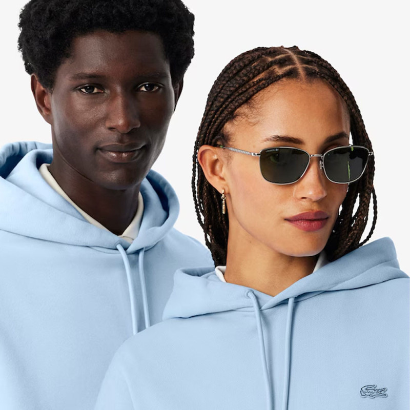 Sweatshirt à capuche   Lacoste -Bleu ciel- molleton épais  unisexe