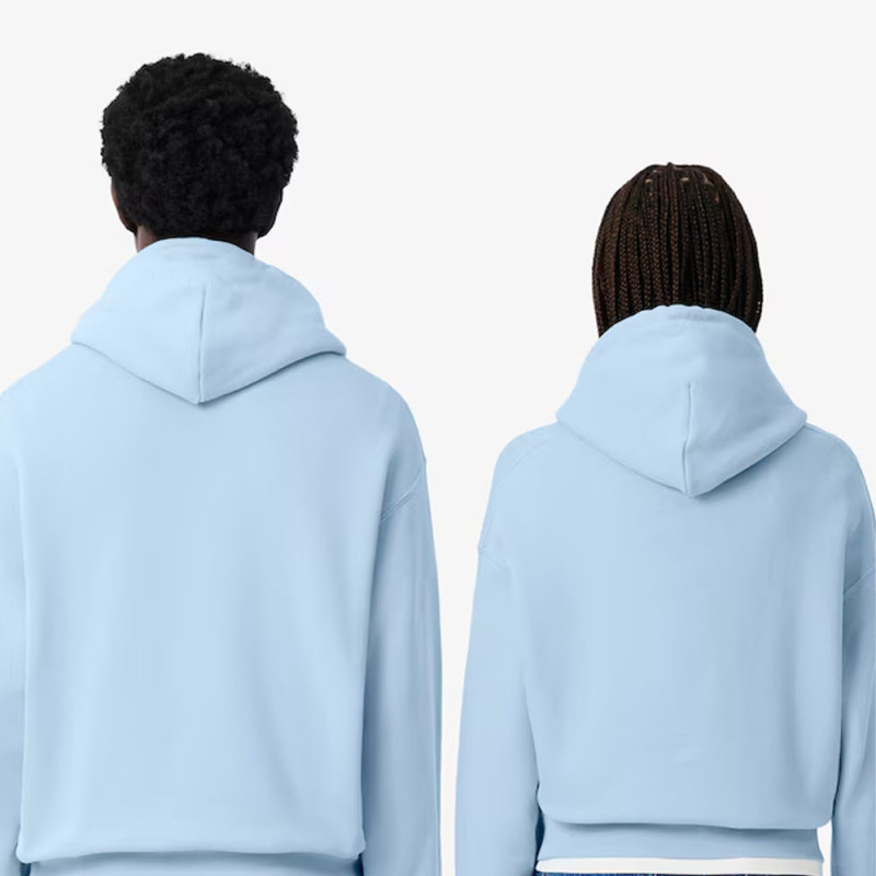 Sweatshirt à capuche   Lacoste -Bleu ciel- molleton épais  unisexe